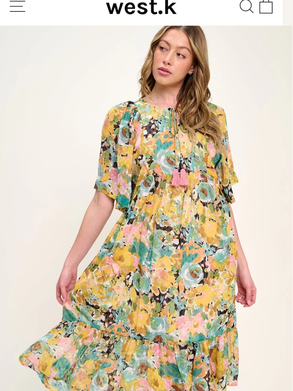 West K Everly Flowy Tiered Dress with Tassels